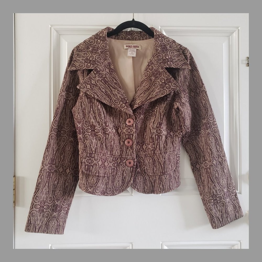 DOKI-GEKI Single Breasted Paisley Blazer Jacket SZ Small
